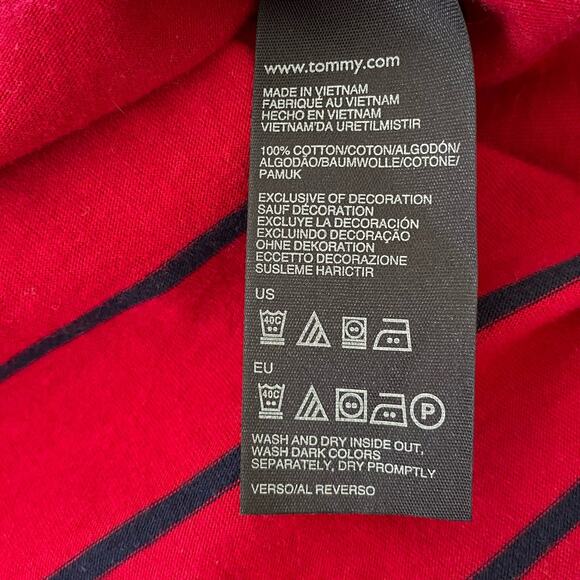 Tommy Hilfiger Women’s 3/4 Sleeve Striped Top Red Size Large - Picture 4 of 6